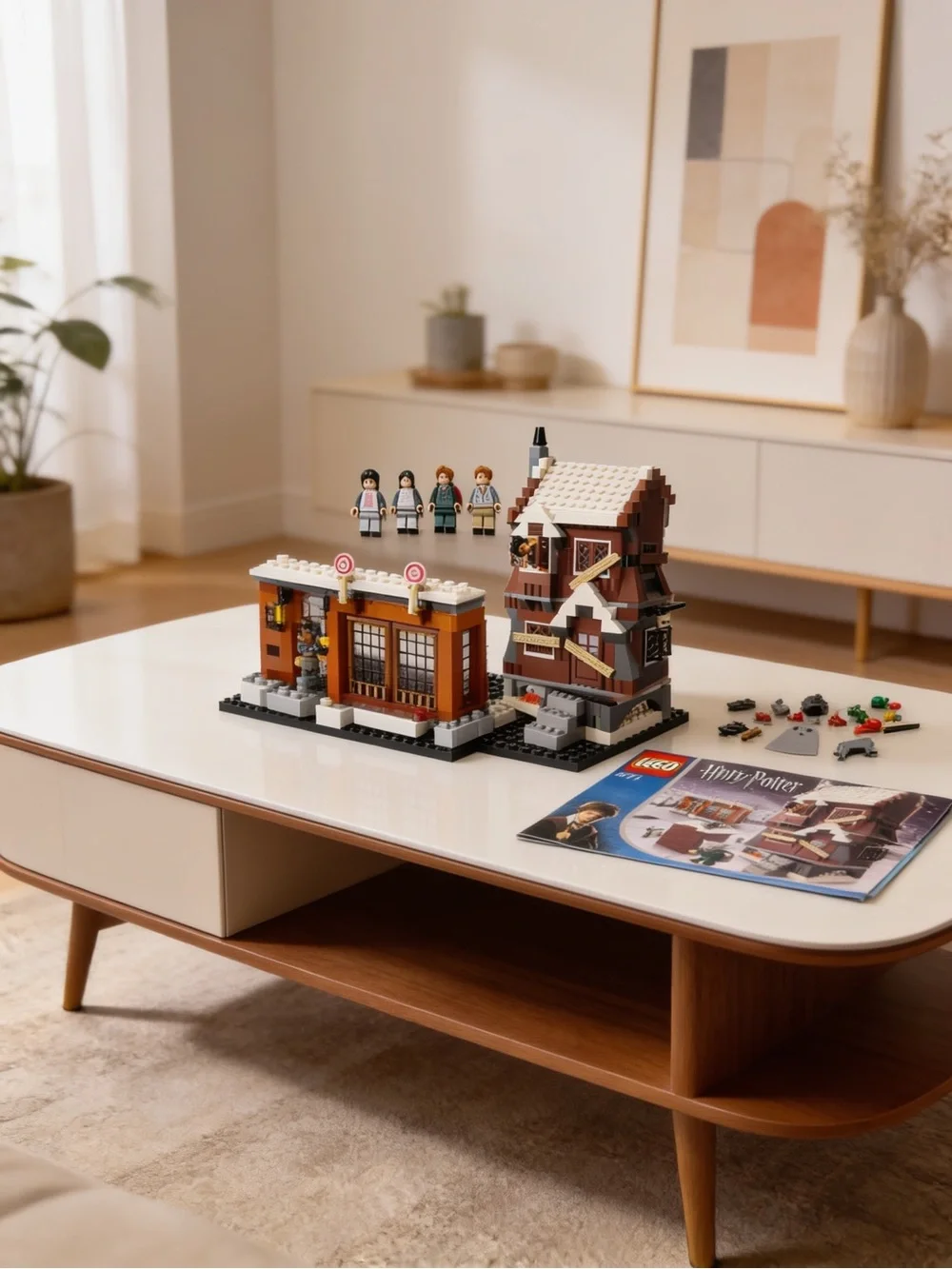 Lego Brown and White Corner Shop and House Building Set